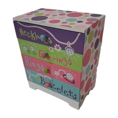 Colorful wooden jewelry box - wooden,