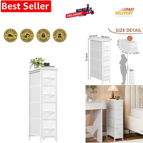 Narrow chest drawers 4 - chest, drawers,