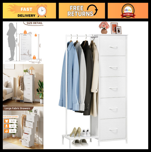 Drawer dresser with hanging - with,