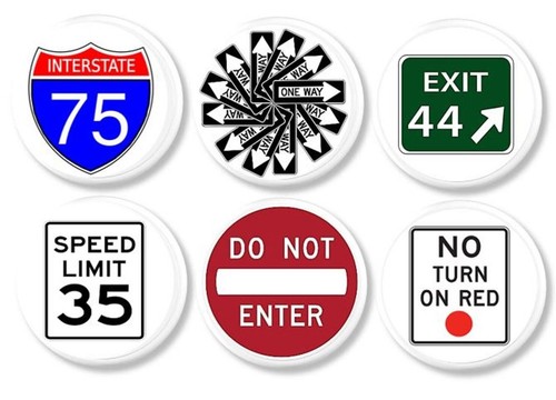 Traffic sign cabinet knobs - traffic,