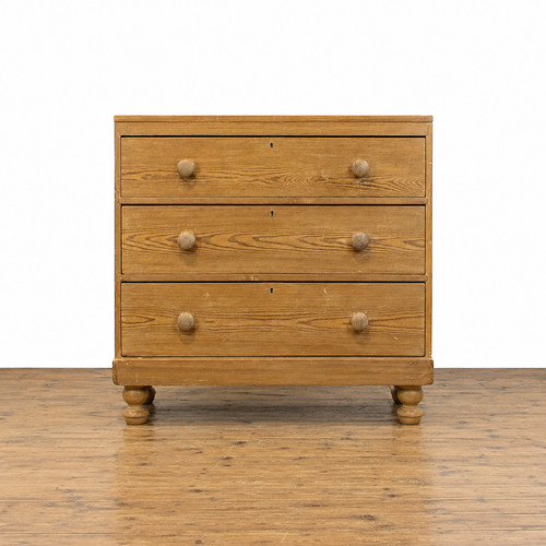 Antique small pine chest - pine, of